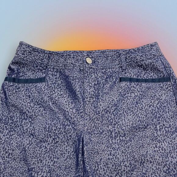PECK & PECK Women’s 4 Blue Print WEEKEND Capri Pant - Picture 1 of 4